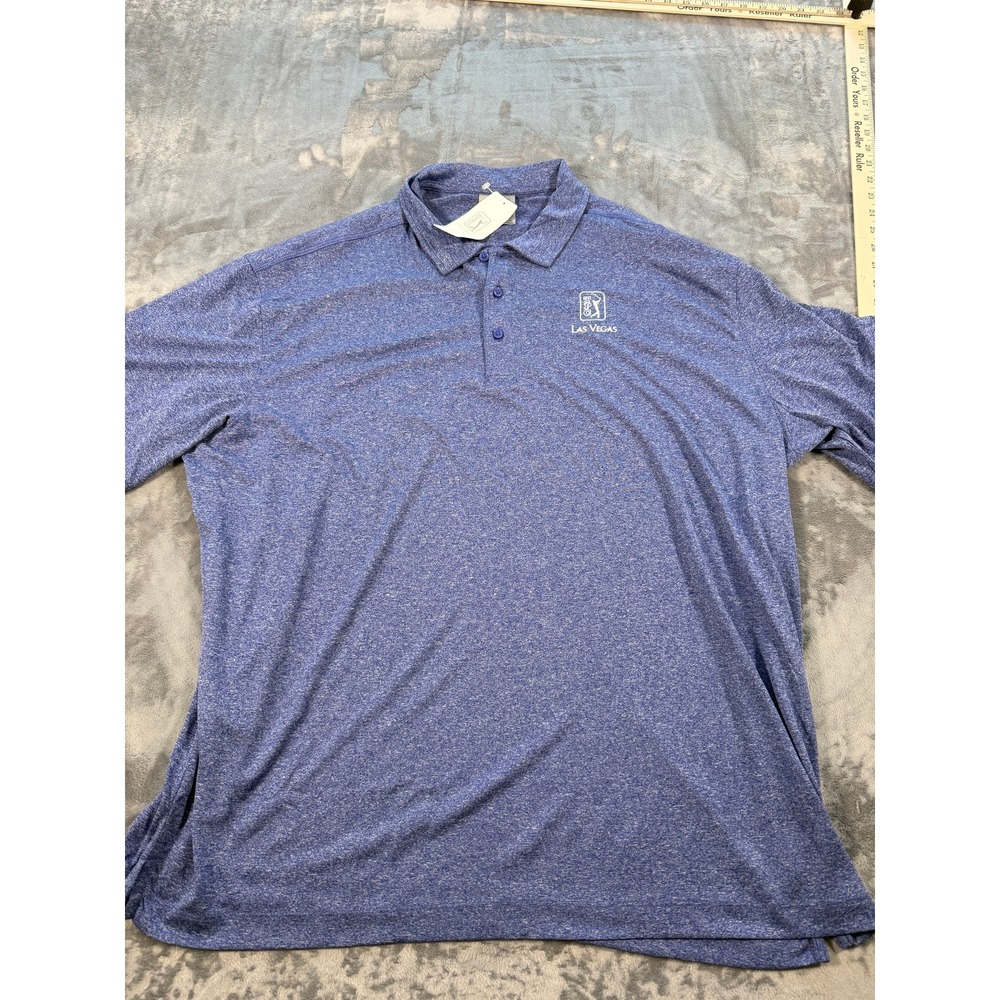CLIQUE TPC Las Vegas Men's XXL Blue Activewear Polo Shirt Golf Performance Top